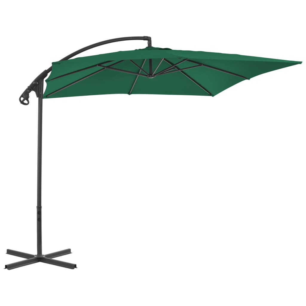 Vidaxl -schwimmendes Parasol mit Stahlpol 250x250 cm Grün