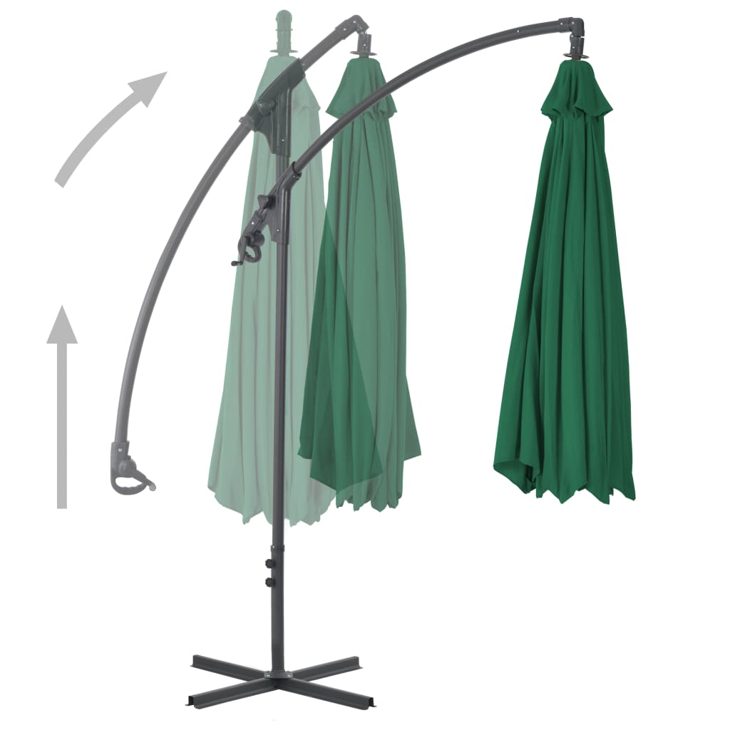 Vidaxl -schwimmendes Parasol mit Stahlpol 250x250 cm Grün