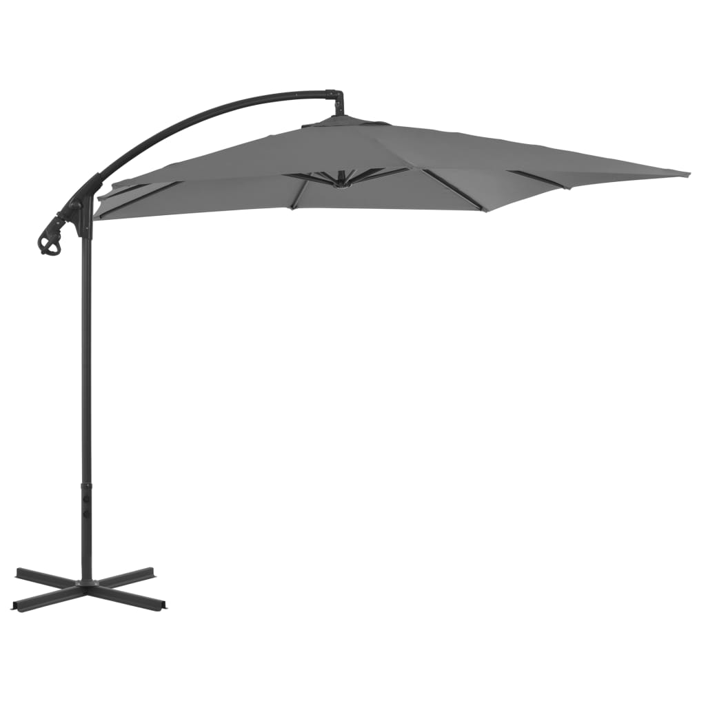 Vidaxl -schwimmendes Parasol mit Stahlpol 250x250 cm Anthrazit -Verschärfen
