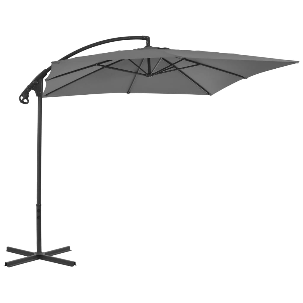 Vidaxl -schwimmendes Parasol mit Stahlpol 250x250 cm Anthrazit -Verschärfen