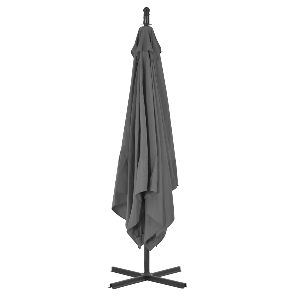 Vidaxl -schwimmendes Parasol mit Stahlpol 250x250 cm Anthrazit -Verschärfen