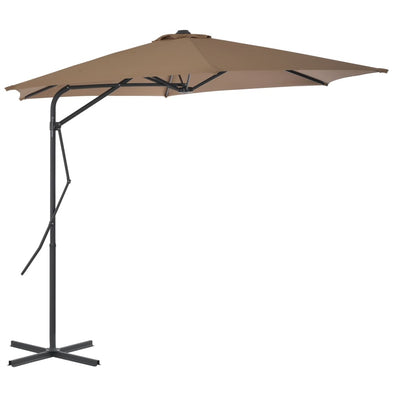 Vidaxl -Parasol mit Stahlpol 300 cm Taupe