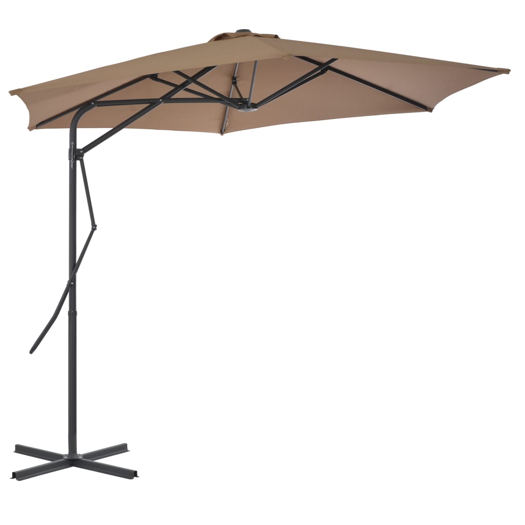 Vidaxl -Parasol mit Stahlpol 300 cm Taupe