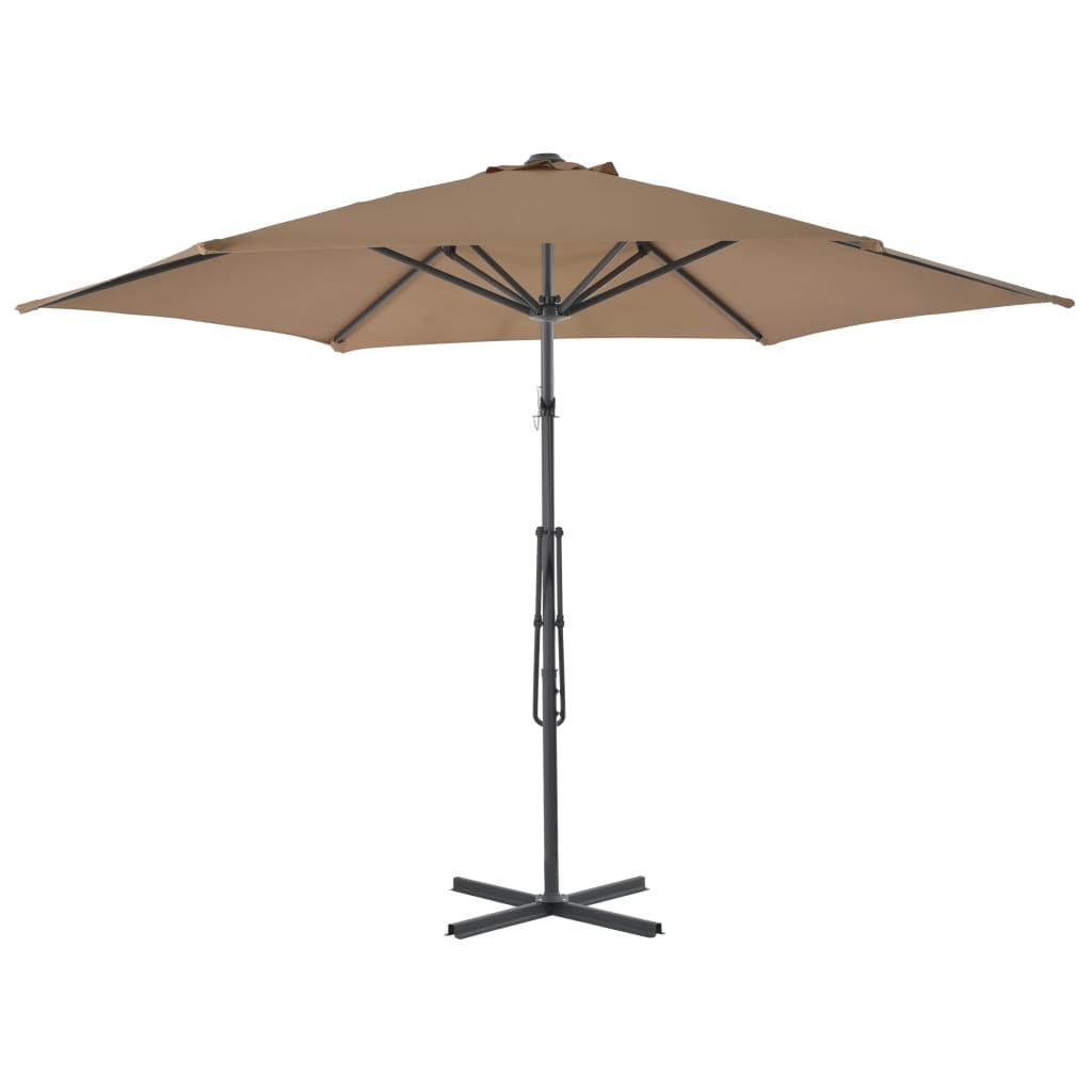Vidaxl -Parasol mit Stahlpol 300 cm Taupe