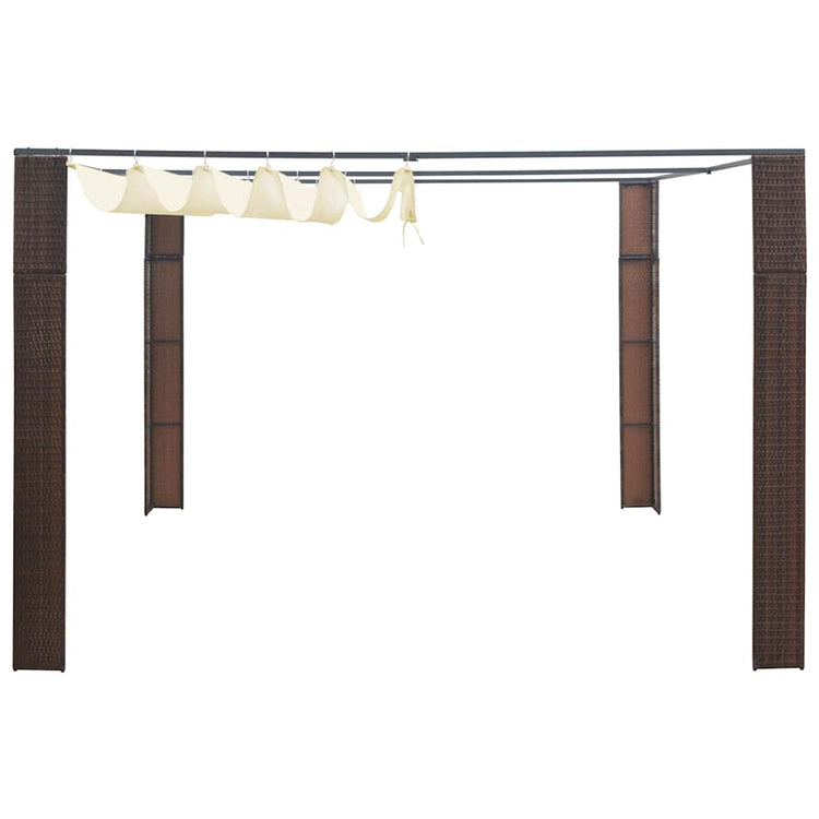 Vidaxl -Laube mit Dach 300x300x200 cm Poly Rattan Brown und Creme