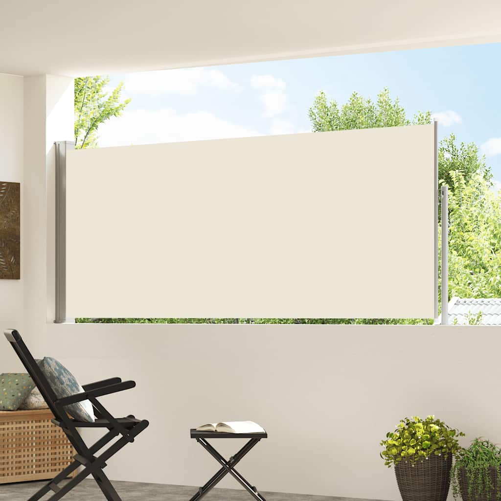 VIDAXL -Windschutzscheibe ausziehbar 120 x 300 cm Creme
