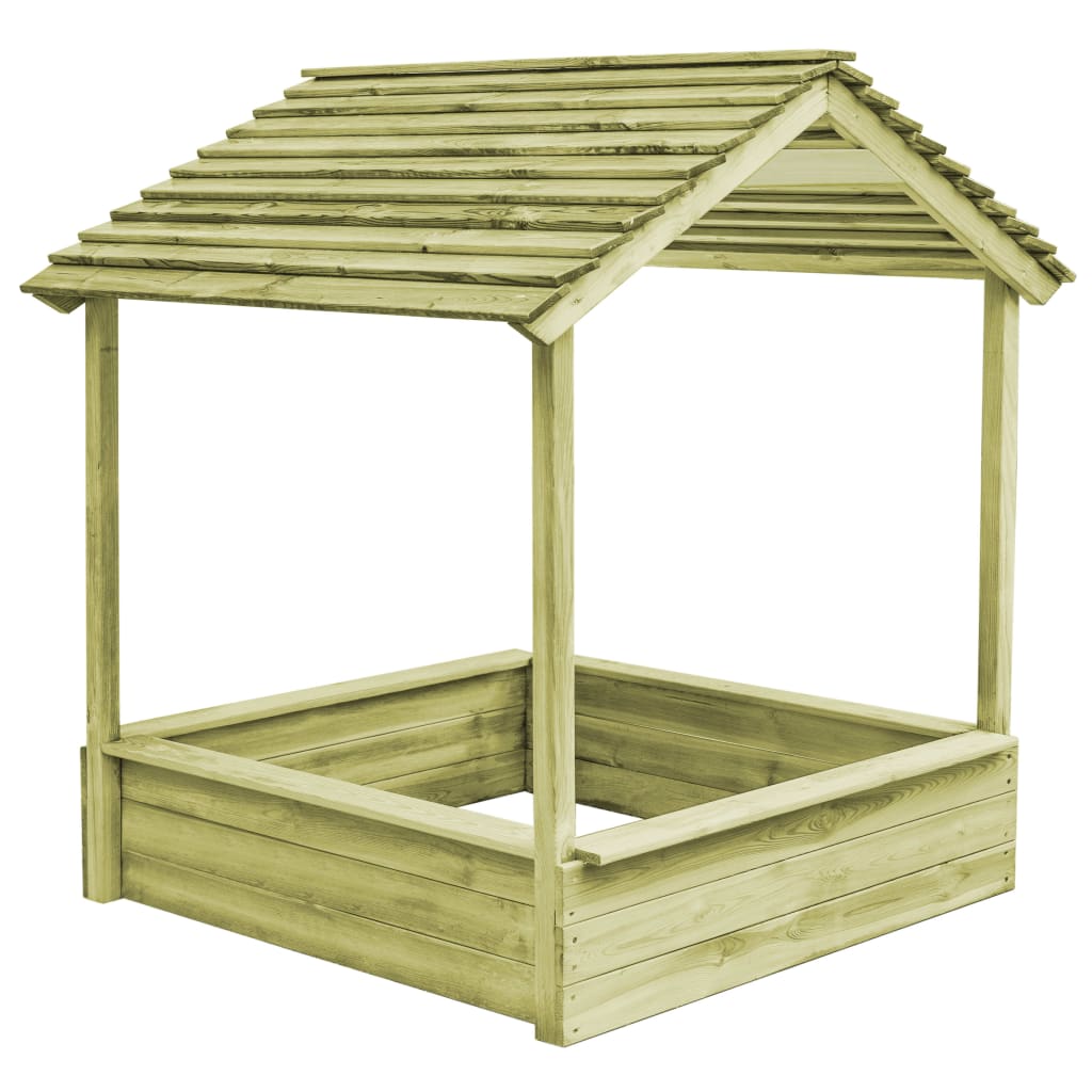 Vidaxl Outdoor -Spielhaus mit Sandbox 128x120x145 cm Kiefernholz