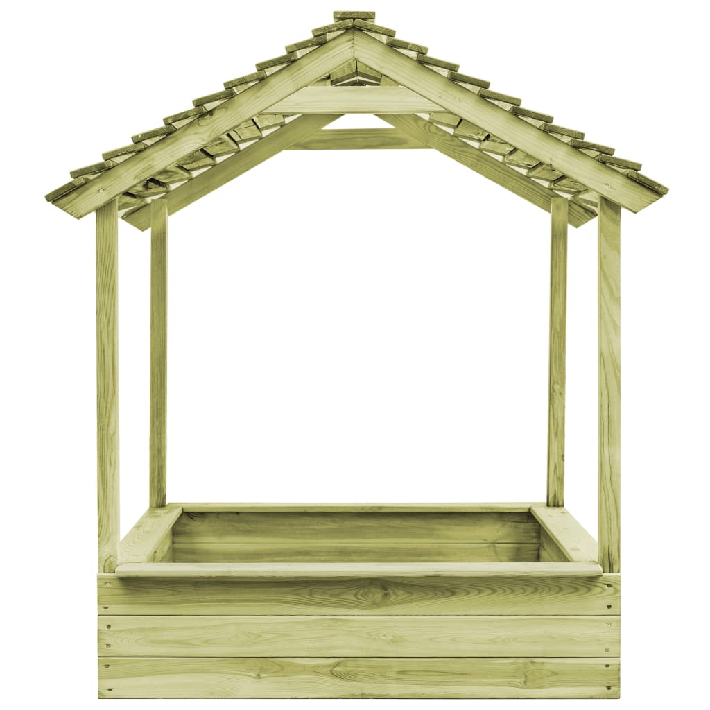 Vidaxl Outdoor -Spielhaus mit Sandbox 128x120x145 cm Kiefernholz