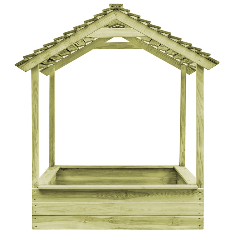 Vidaxl Outdoor -Spielhaus mit Sandbox 128x120x145 cm Kiefernholz