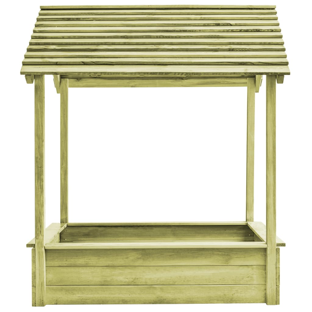 Vidaxl Outdoor -Spielhaus mit Sandbox 128x120x145 cm Kiefernholz