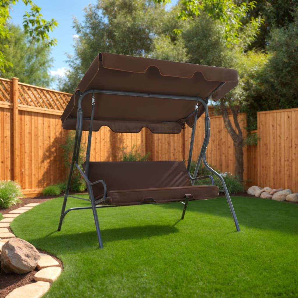 Vidaxl Swing Bench 170x110x153 cm Kaffee -gelöscht