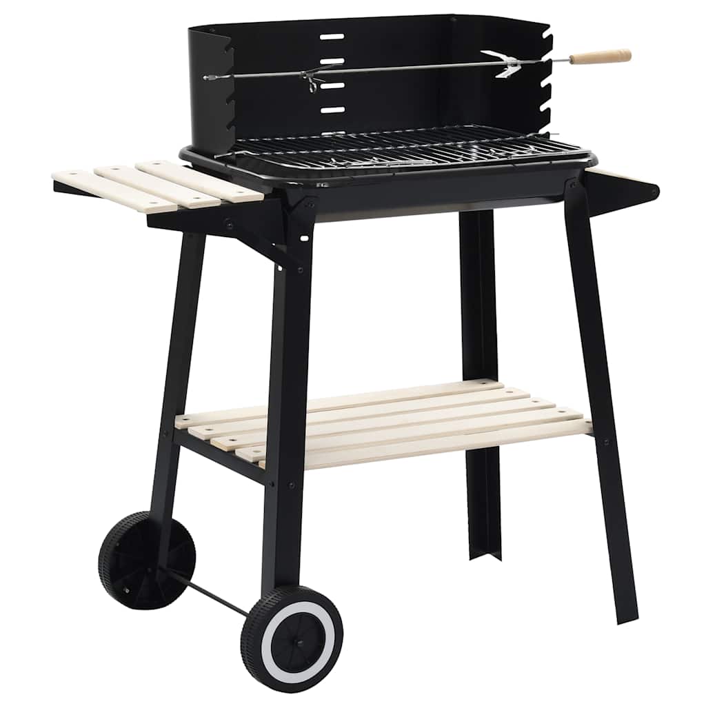 vidaxl Holzkohlegrill stehend mit Rädern