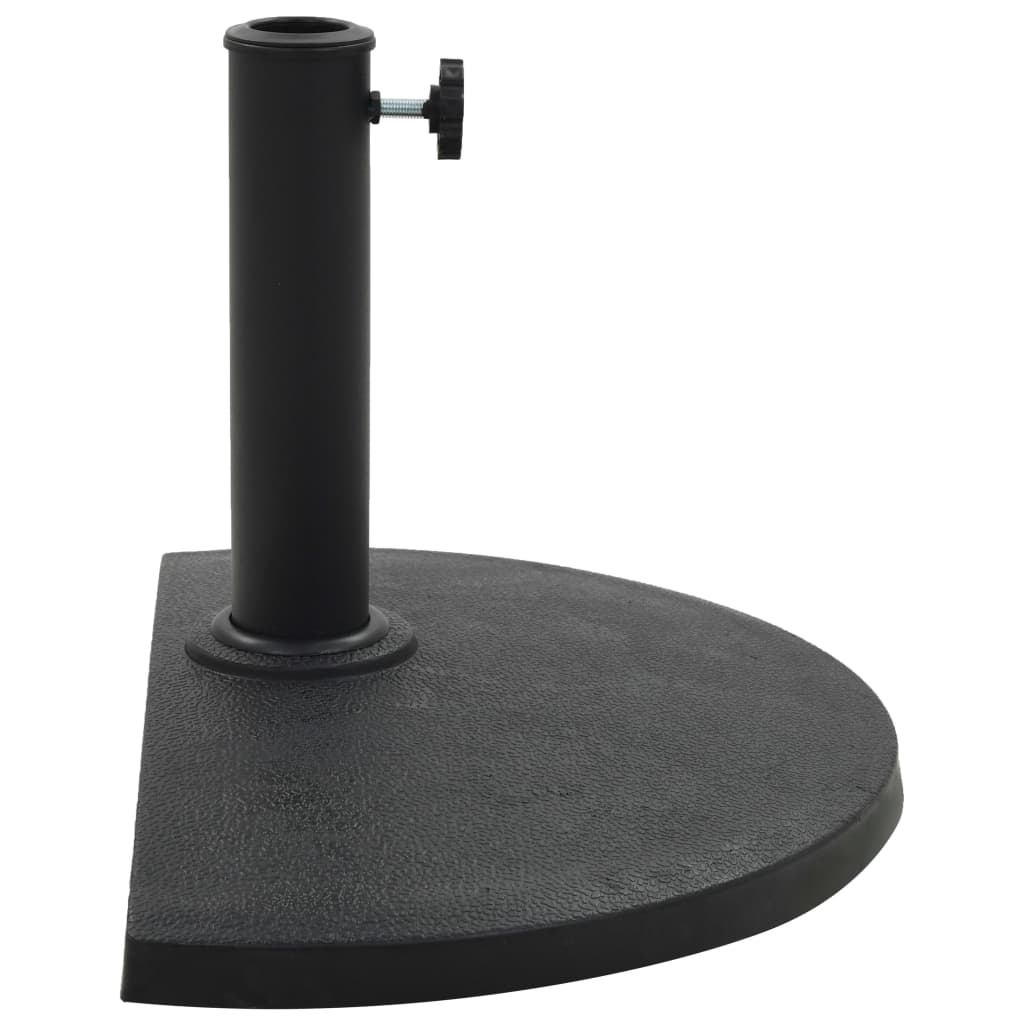 Vidaxl Parasol -Fuß halbe Runde 9 kg Polyresin schwarz