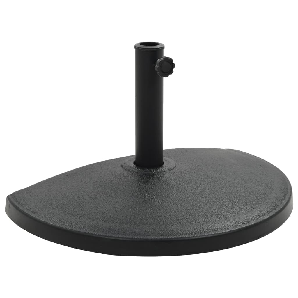Vidaxl Parasol -Fuß halbe Runde 15 kg Polyresin schwarz