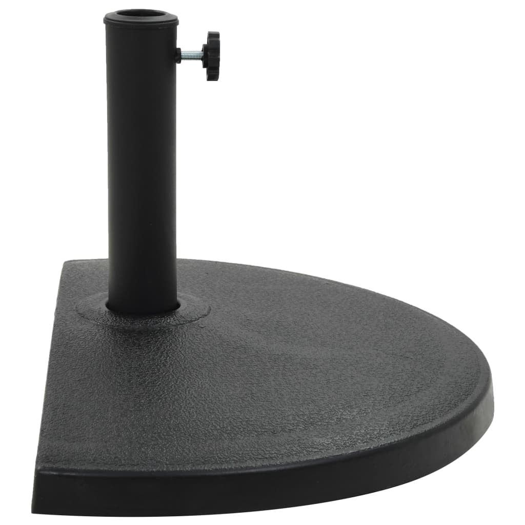 Vidaxl Parasol -Fuß halbe Runde 15 kg Polyresin schwarz
