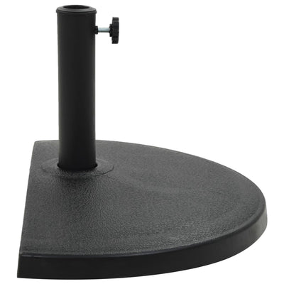 Vidaxl Parasol -Fuß halbe Runde 15 kg Polyresin schwarz