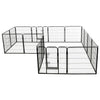 Vidaxl Hundelauf mit 16 Paneele 80 x 80 cm Stahl schwarz