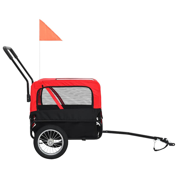 Vidaxl-Fahrradanhänger und Kinderwagen 2-in-1 rot und schwarz