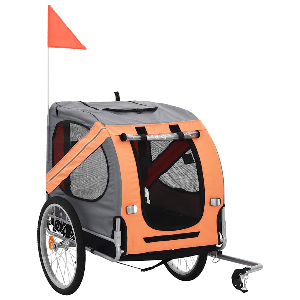 Vidaxl Dog Bike Trailer Orange und Grau