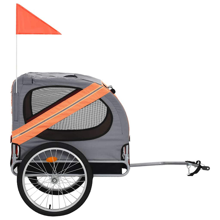 Vidaxl Dog Bike Trailer Orange und Grau