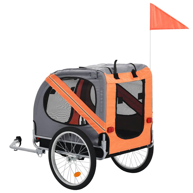 Vidaxl Dog Bike Trailer Orange und Grau