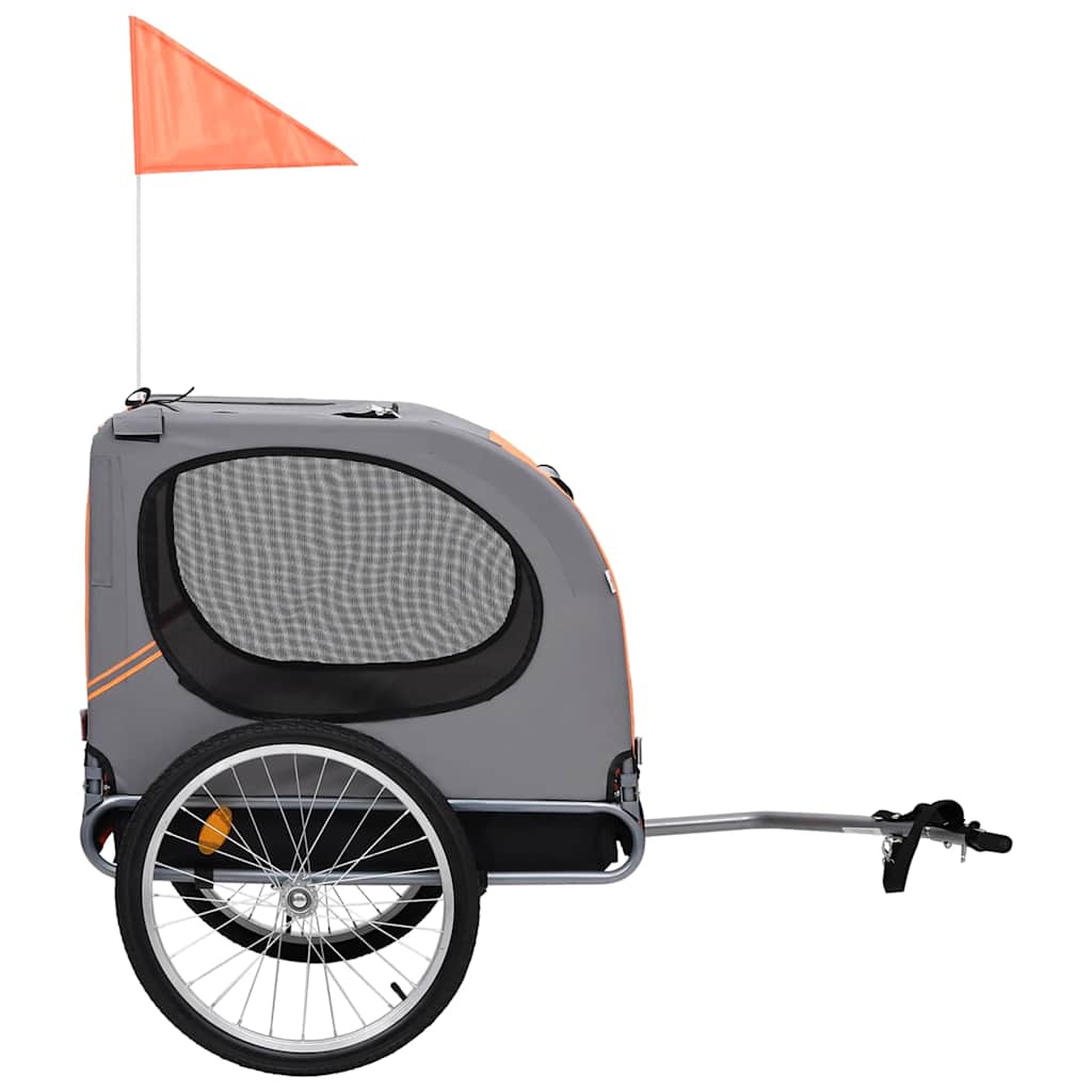 Vidaxl Dog Bike Trailer Orange und Grau