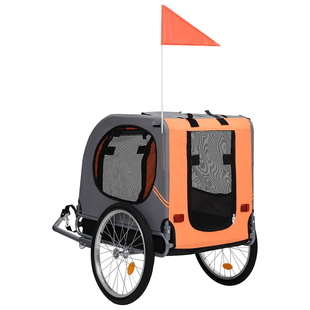 Vidaxl Dog Bike Trailer Orange und Grau
