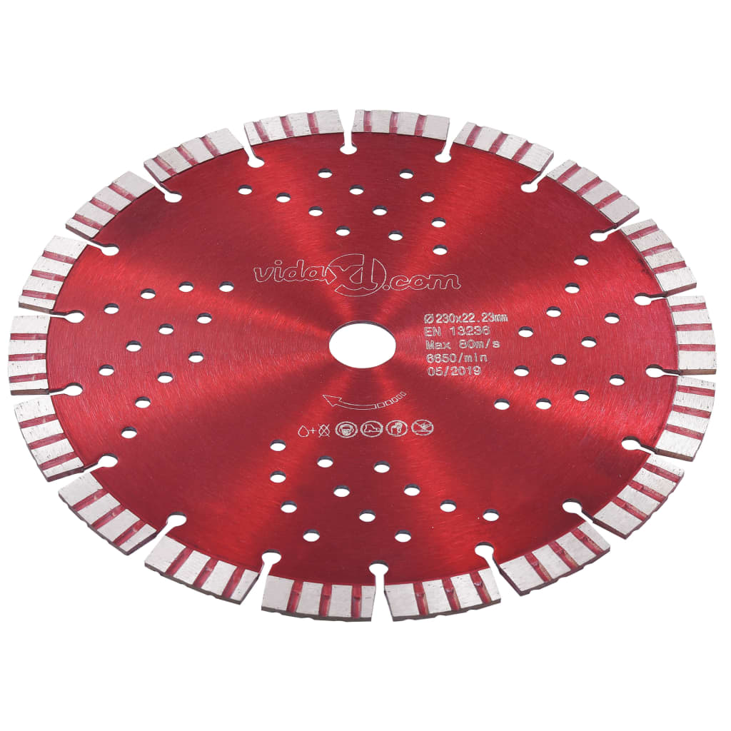 Vidaxl Diamond Saw Saw Blade mit Turbo und Löchern 230 mm Stahl