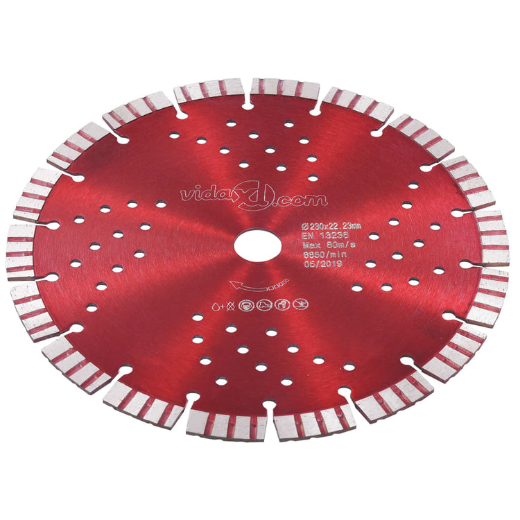 Vidaxl Diamond Saw Saw Blade mit Turbo und Löchern 230 mm Stahl