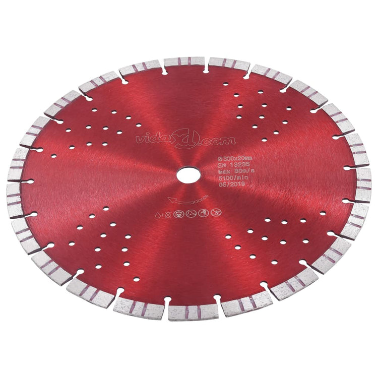 Vidaxl Diamond Saw Blade mit Turbo und Löchern 300 mm Stahl
