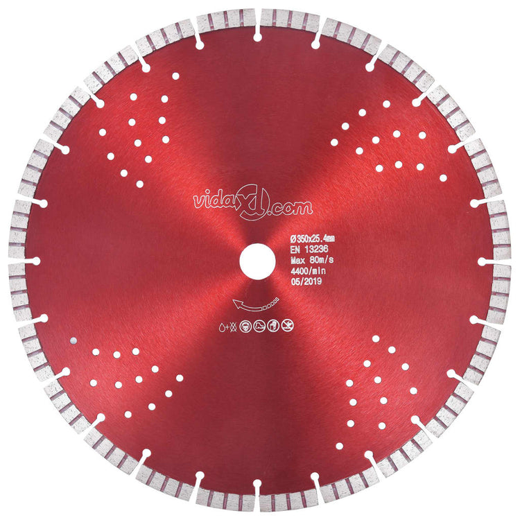 Vidaxl Diamond Saw Blade mit Turbo und Löchern 350 mm Stahl