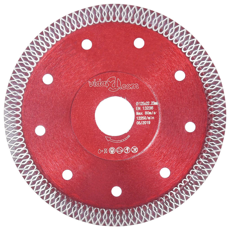 Vidaxl Diamond Saw Blade mit Löchern 125 mm Stahl