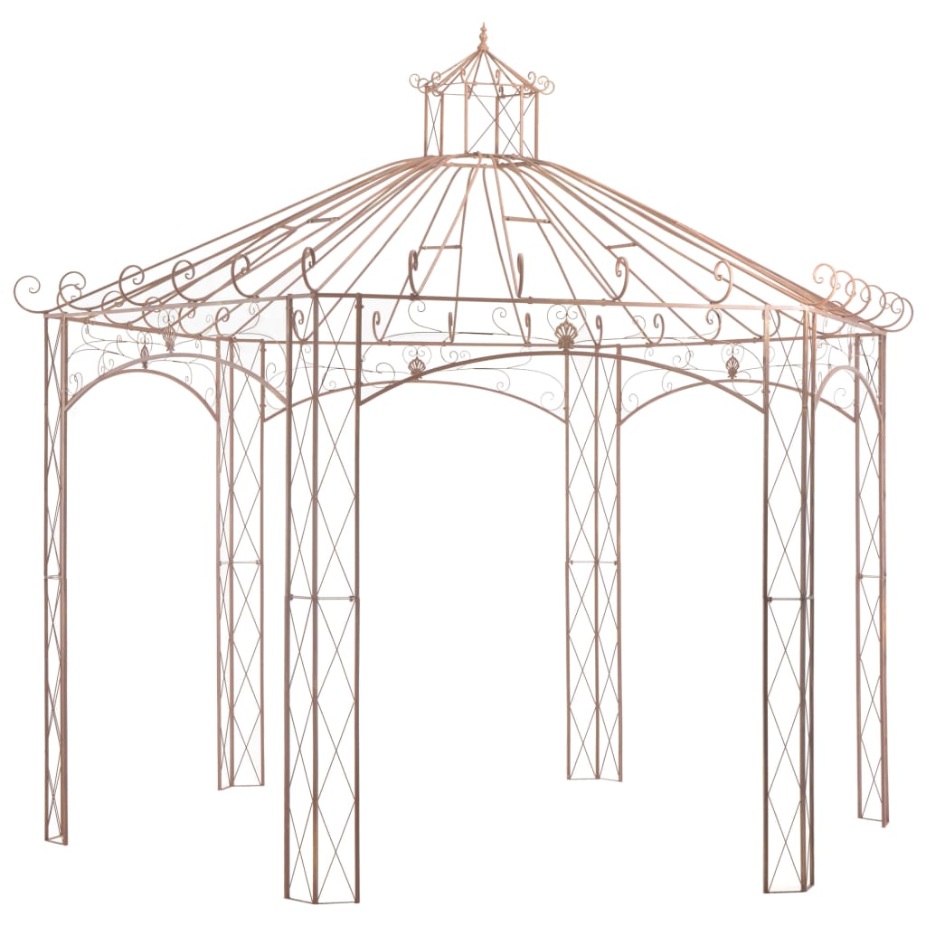 Vidaxl Gartenpavillon 4 m Eisen Antiquitätenbraun