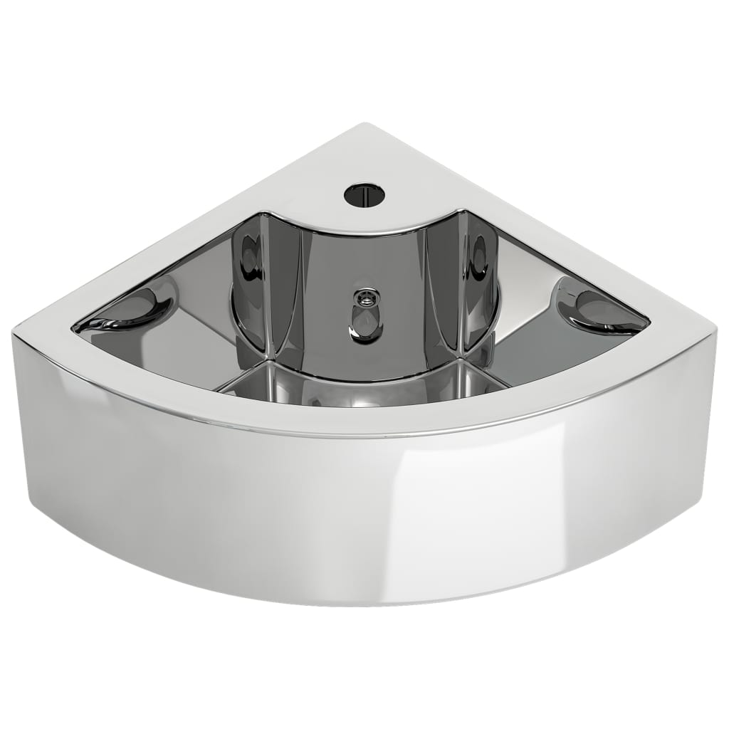 VIDAXL WASHBAIN mit Landung 45x32x12,5 cm Keramik Silber gefärbt
