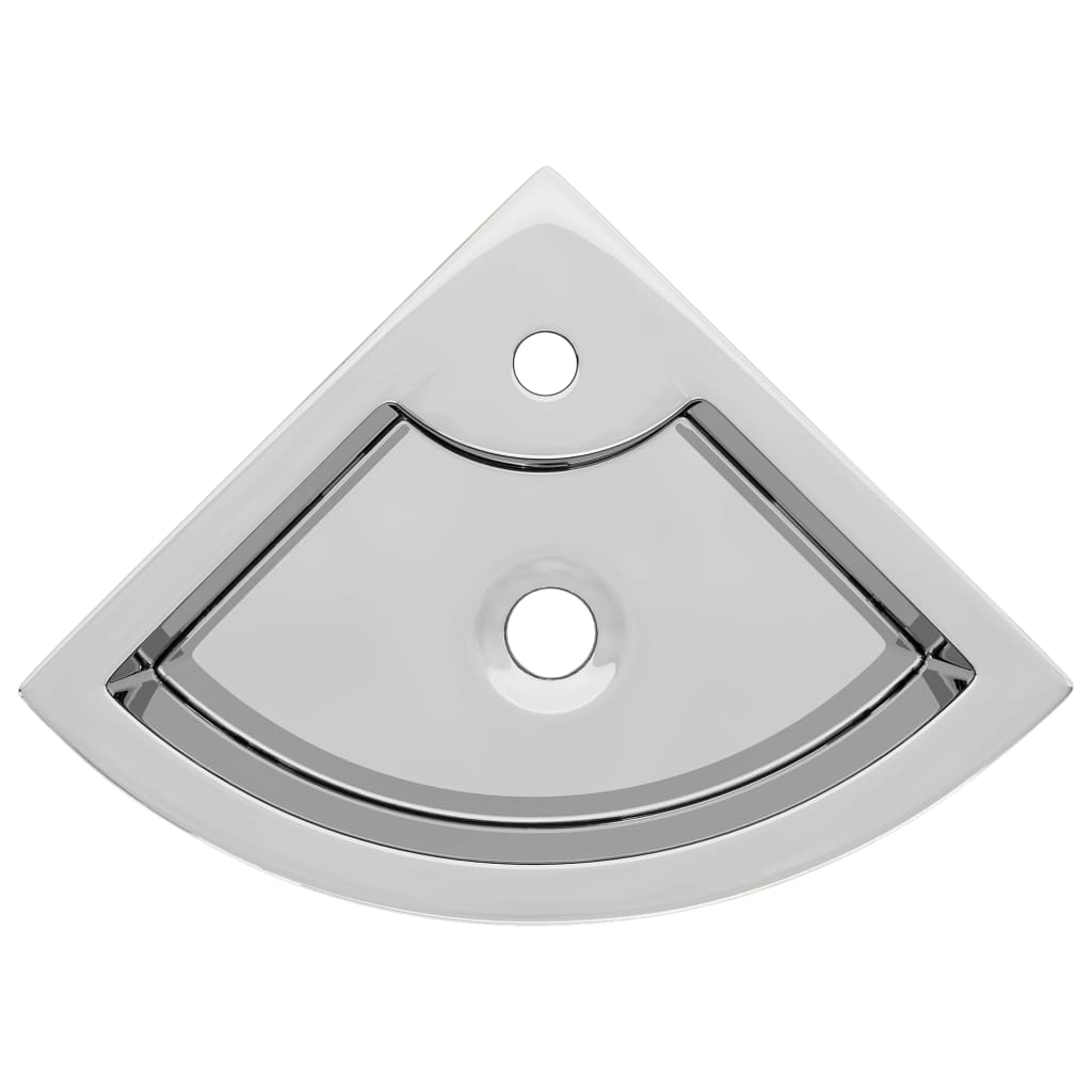 VIDAXL WASHBAIN mit Landung 45x32x12,5 cm Keramik Silber gefärbt