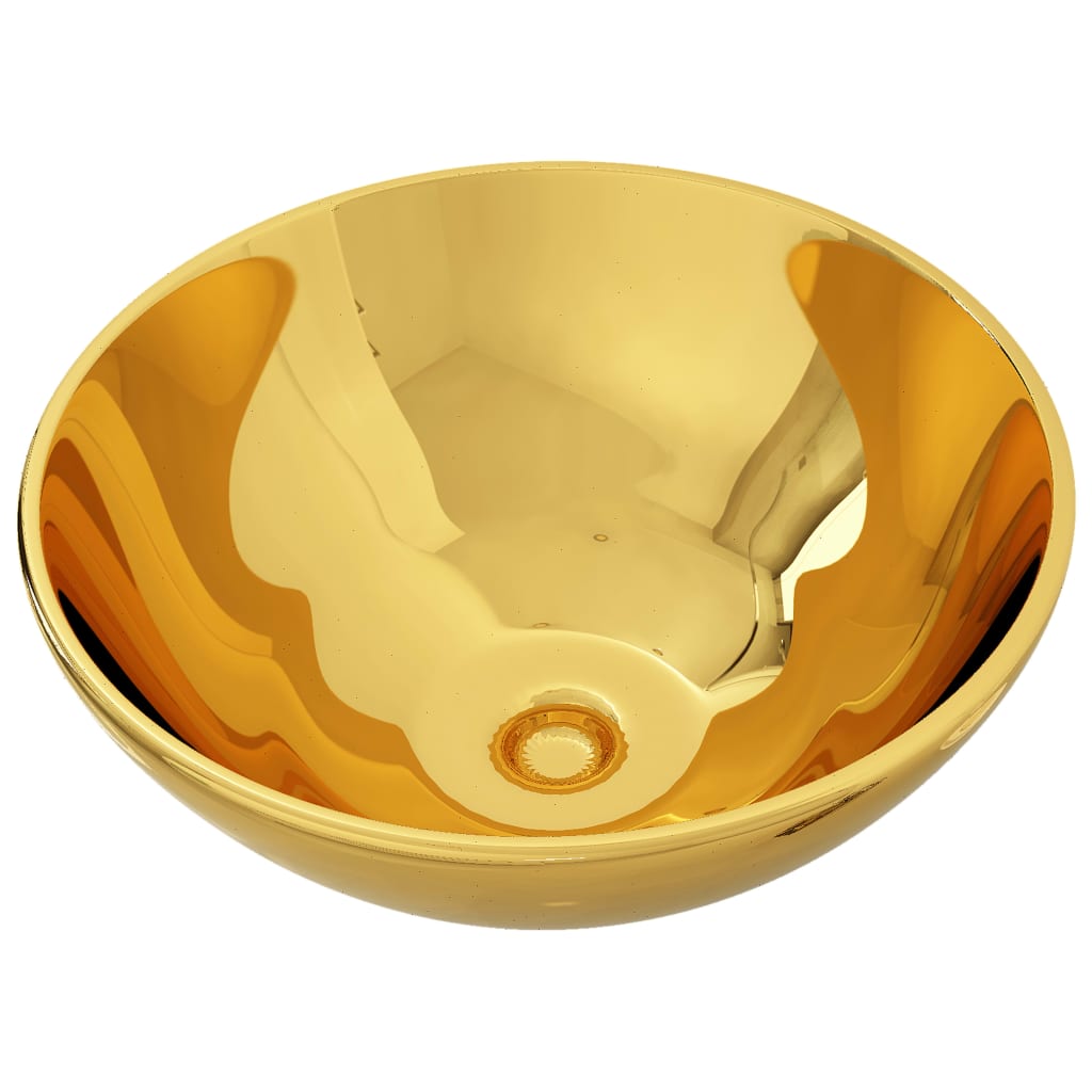 VIDAXL WASHBAIN 32,5 x 14 cm Keramik Gold gefärbt