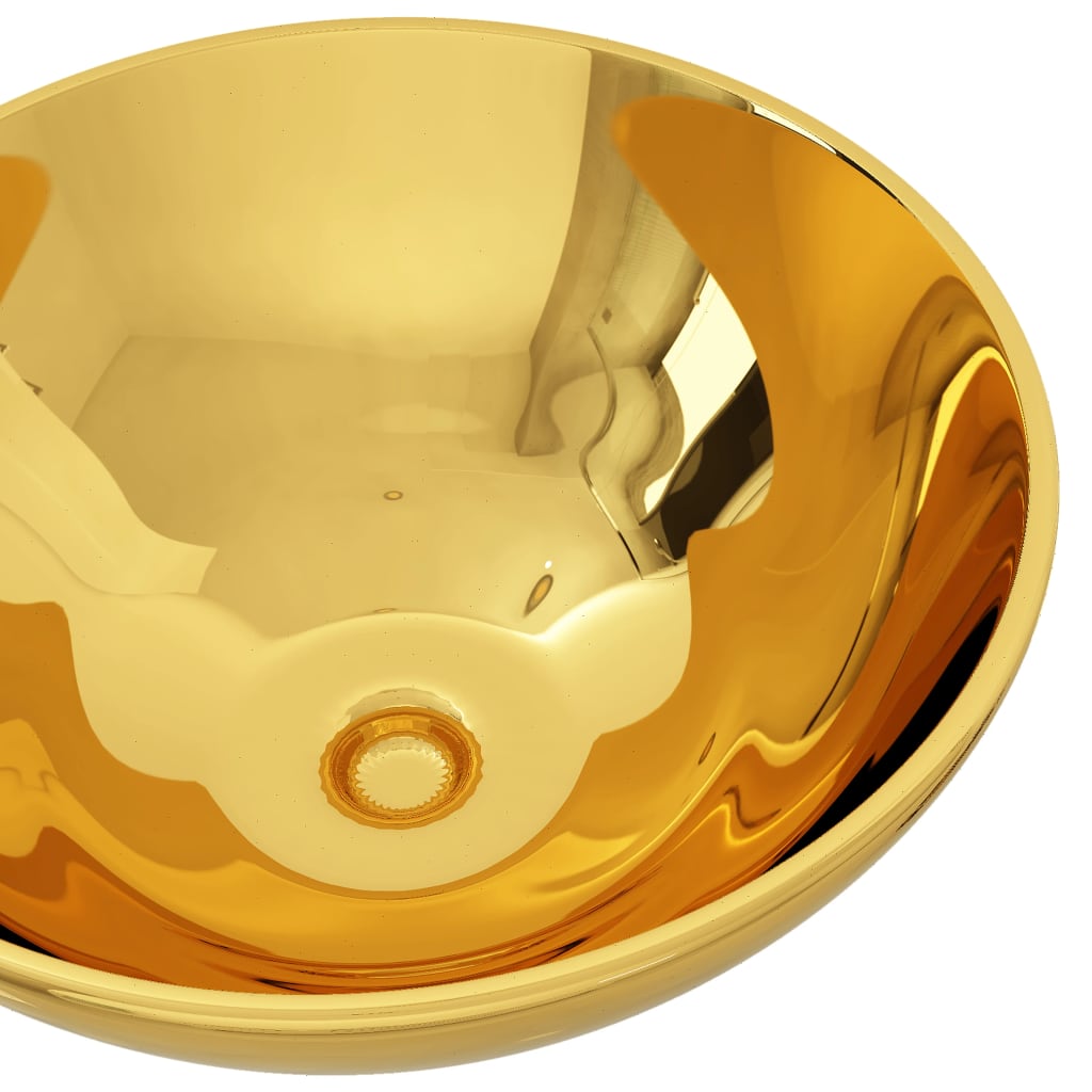 VIDAXL WASHBAIN 32,5 x 14 cm Keramik Gold gefärbt