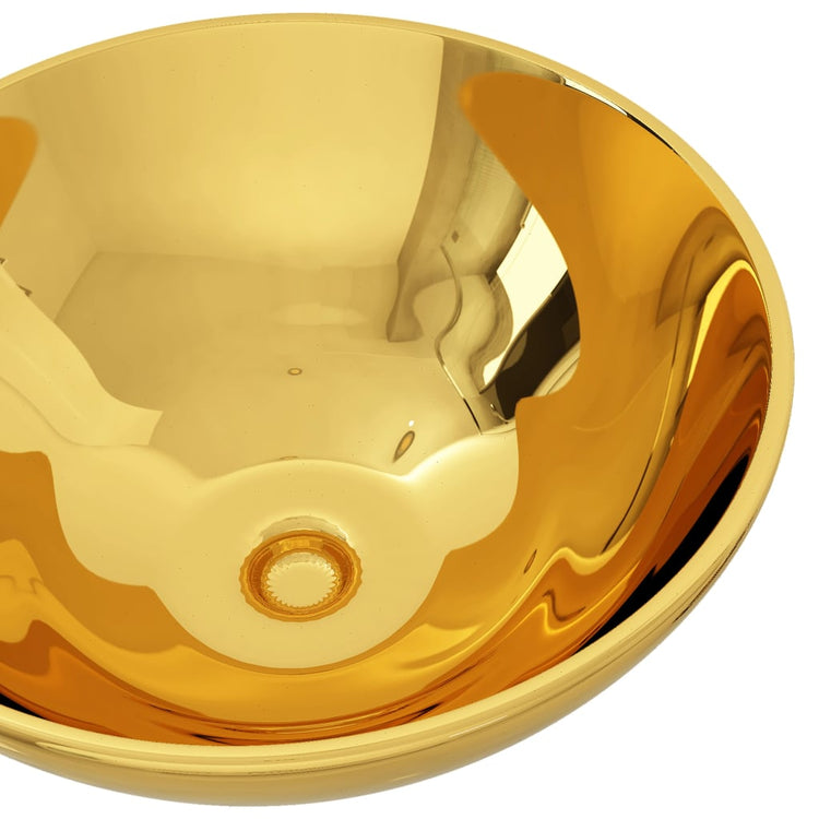 VIDAXL WASHBAIN 32,5 x 14 cm Keramik Gold gefärbt