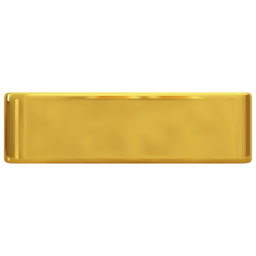VIDAXL WASHBAIN mit TAP -Loch 48x37x13,5 cm Keramik Gold gefärbt