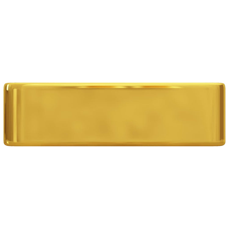 VIDAXL WASHBAIN mit TAP -Loch 48x37x13,5 cm Keramik Gold gefärbt