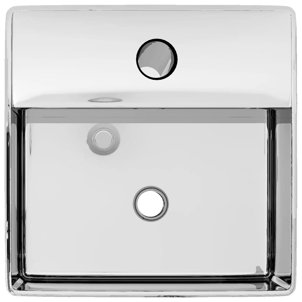 Vidaxl -Waschbecken mit Kranloch 38x30x11.5 cm Keramik Silber gefärbt