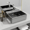 Vidaxl -Waschbecken mit Kranloch 38x30x11.5 cm Keramik Silber gefärbt