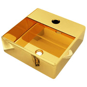 VIDAXL WASHBAIN mit TAP -Loch 38x30x11.5 cm Keramik Gold gefärbt - afbeelding 2