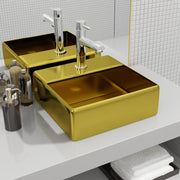VIDAXL WASHBAIN mit TAP -Loch 38x30x11.5 cm Keramik Gold gefärbt - afbeelding 1