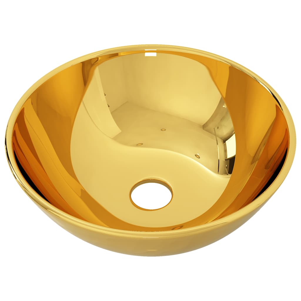 VIDAXL WASHBAIN 28x10 cm Keramik Gold gefärbt