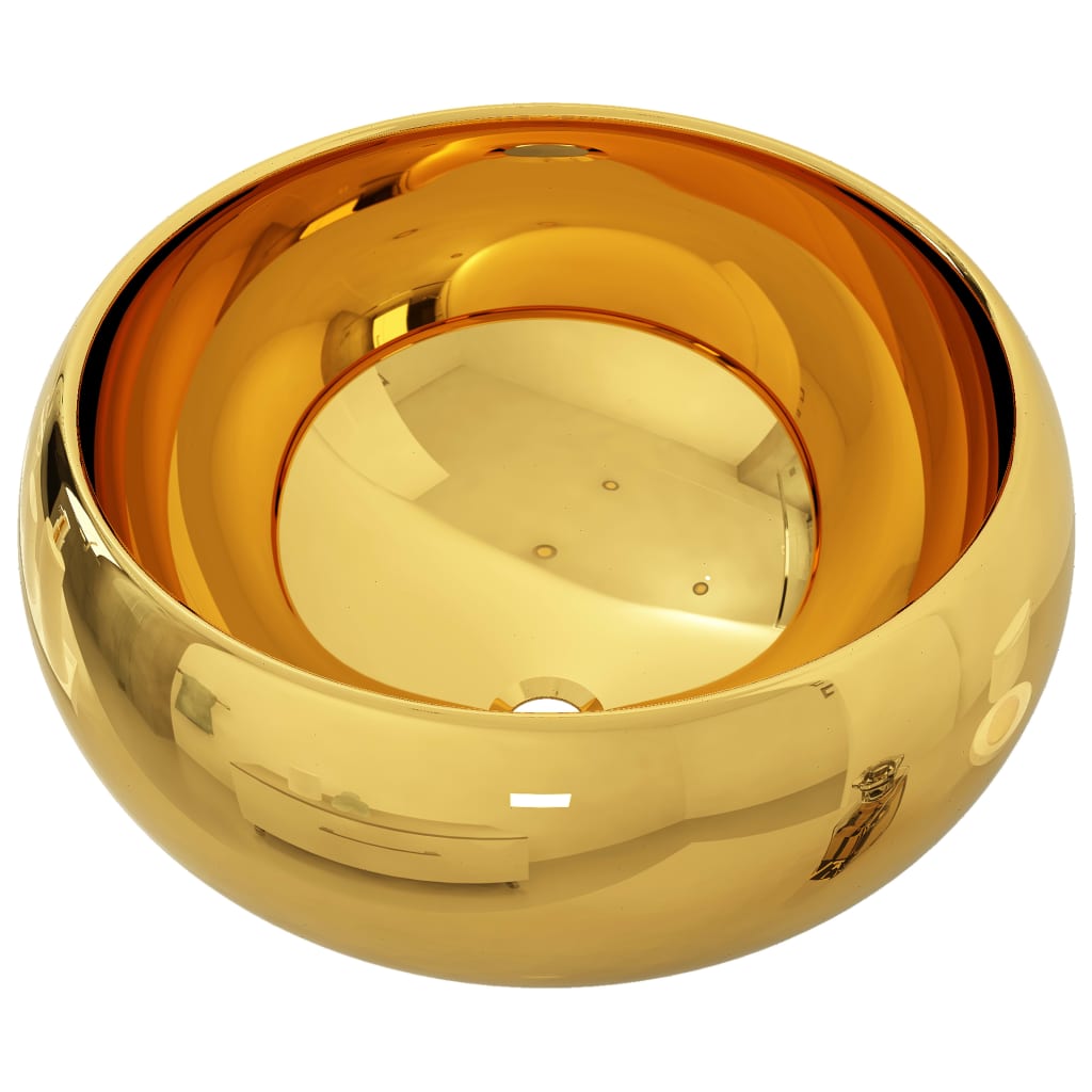 VIDAXL WASHBAIN 40x15 cm Keramik Gold gefärbt
