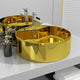 VIDAXL WASHBAIN mit Landung 46,5x15,5 cm Keramik Gold gefärbt