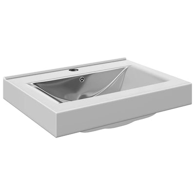 Vidaxl -Waschbecken mit Landung 60x46x16 cm Keramik Silber gefärbt