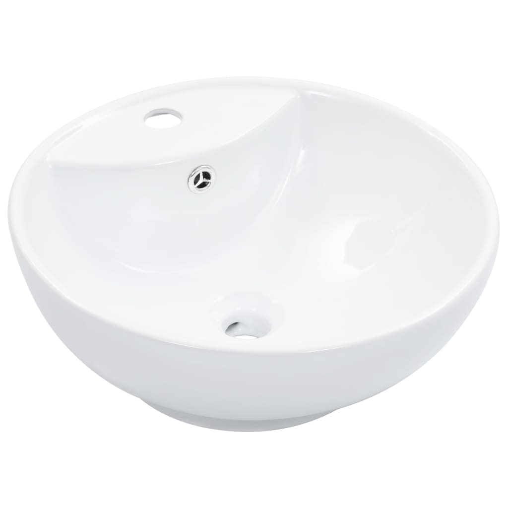 Vidaxl -Waschbecken mit Landung 46,5 x 18 cm Keramik Weiß