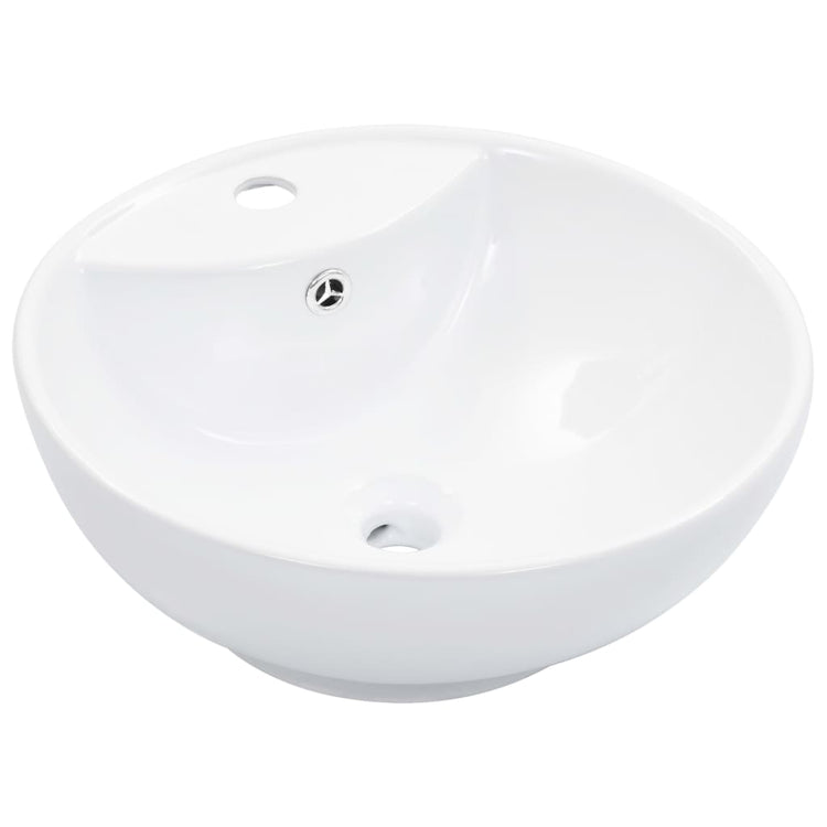 Vidaxl -Waschbecken mit Landung 46,5 x 18 cm Keramik Weiß